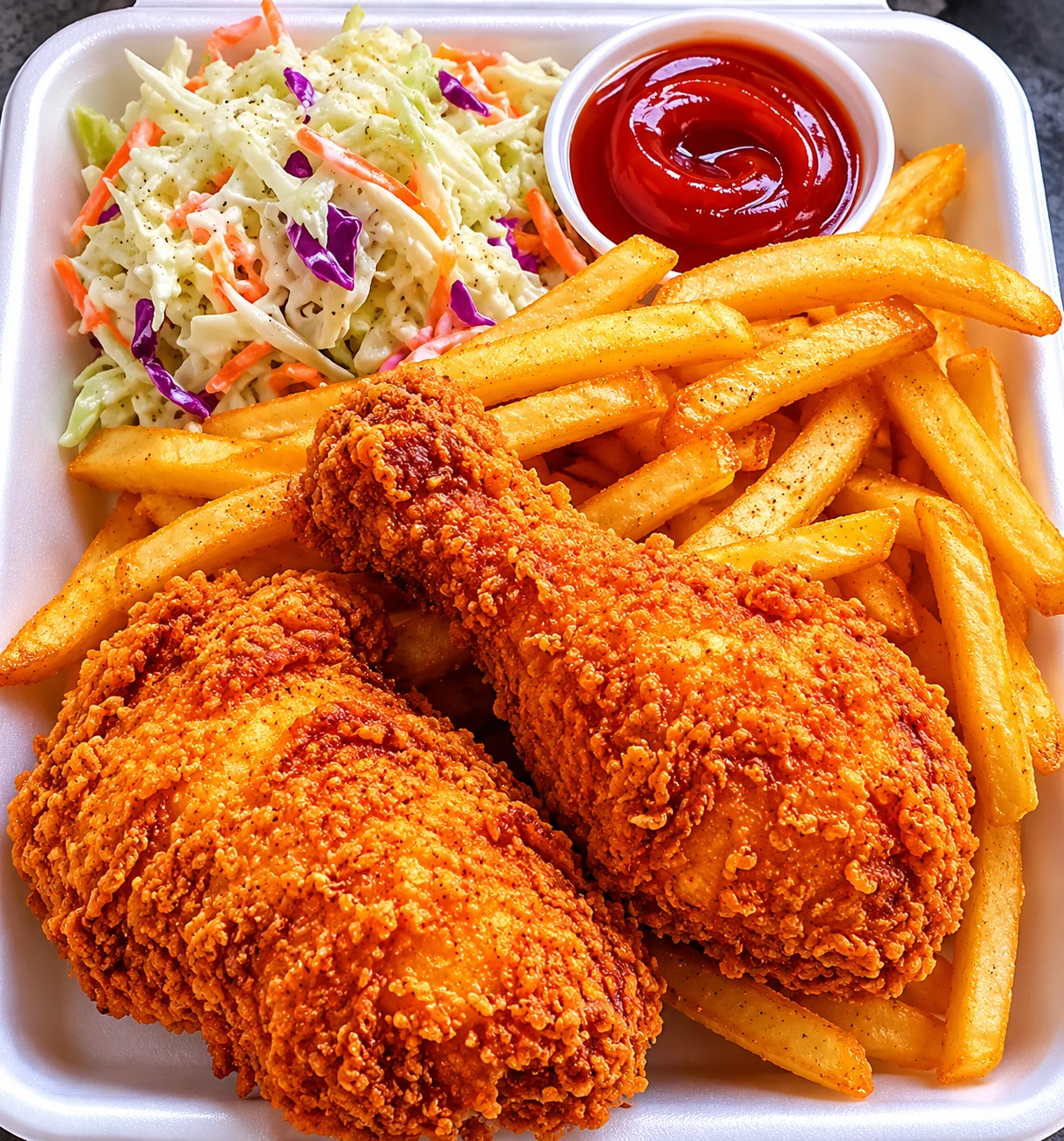 Signature fried chicken dish at The Grumpy Chicken in downtown Winnipeg, MB
