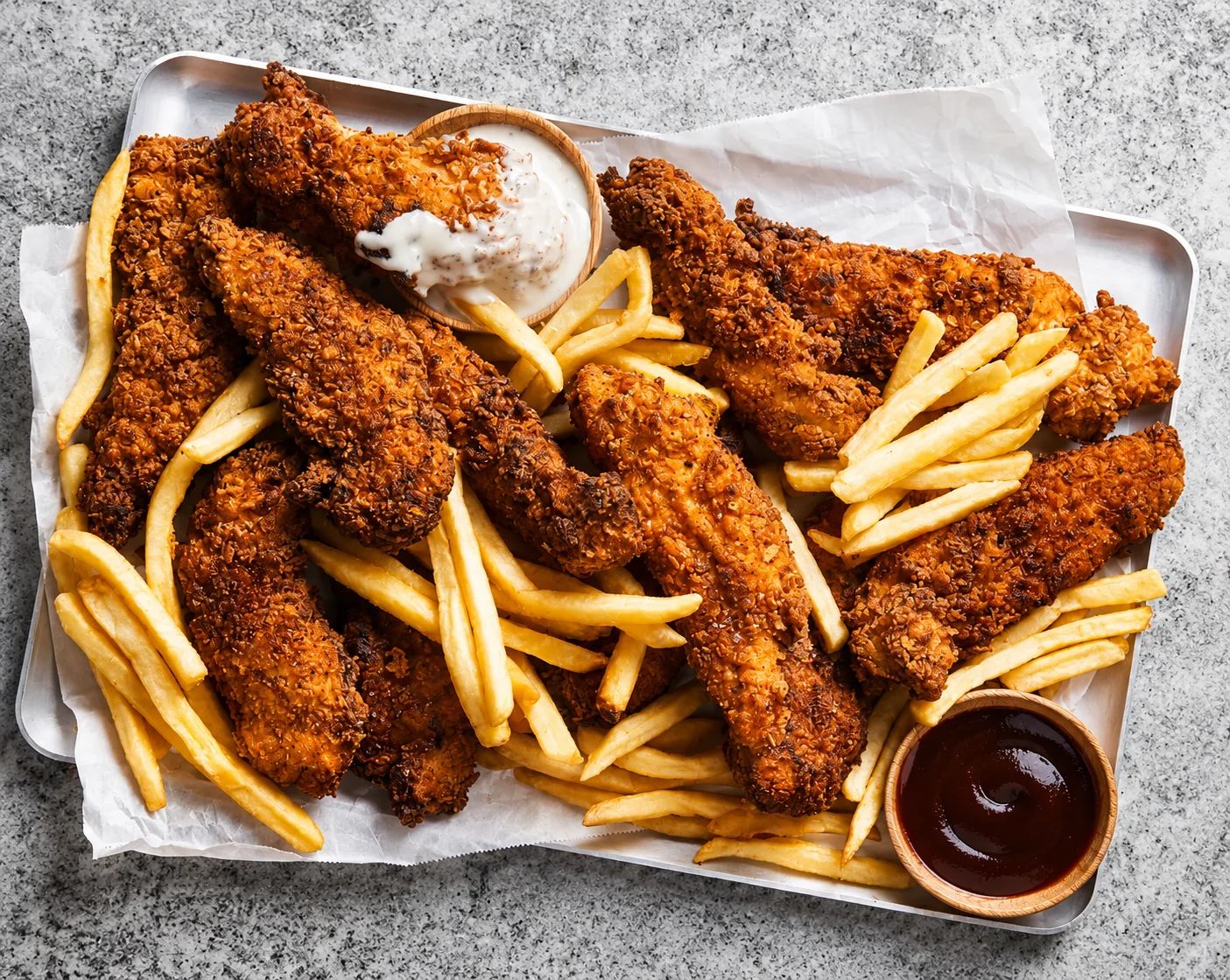Delicious chicken tenders at The Grumpy Chicken in downtown Winnipeg, MB